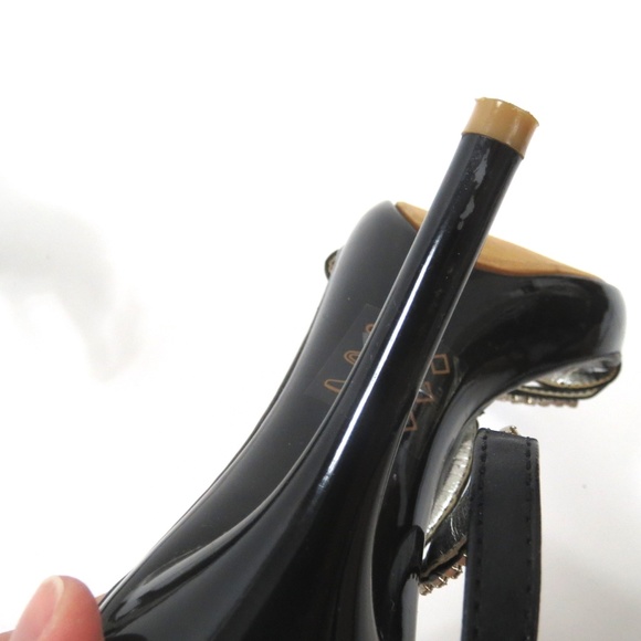 RHINESTONE BLACK CINDERELLA SANDALS - Picture 5 of 8